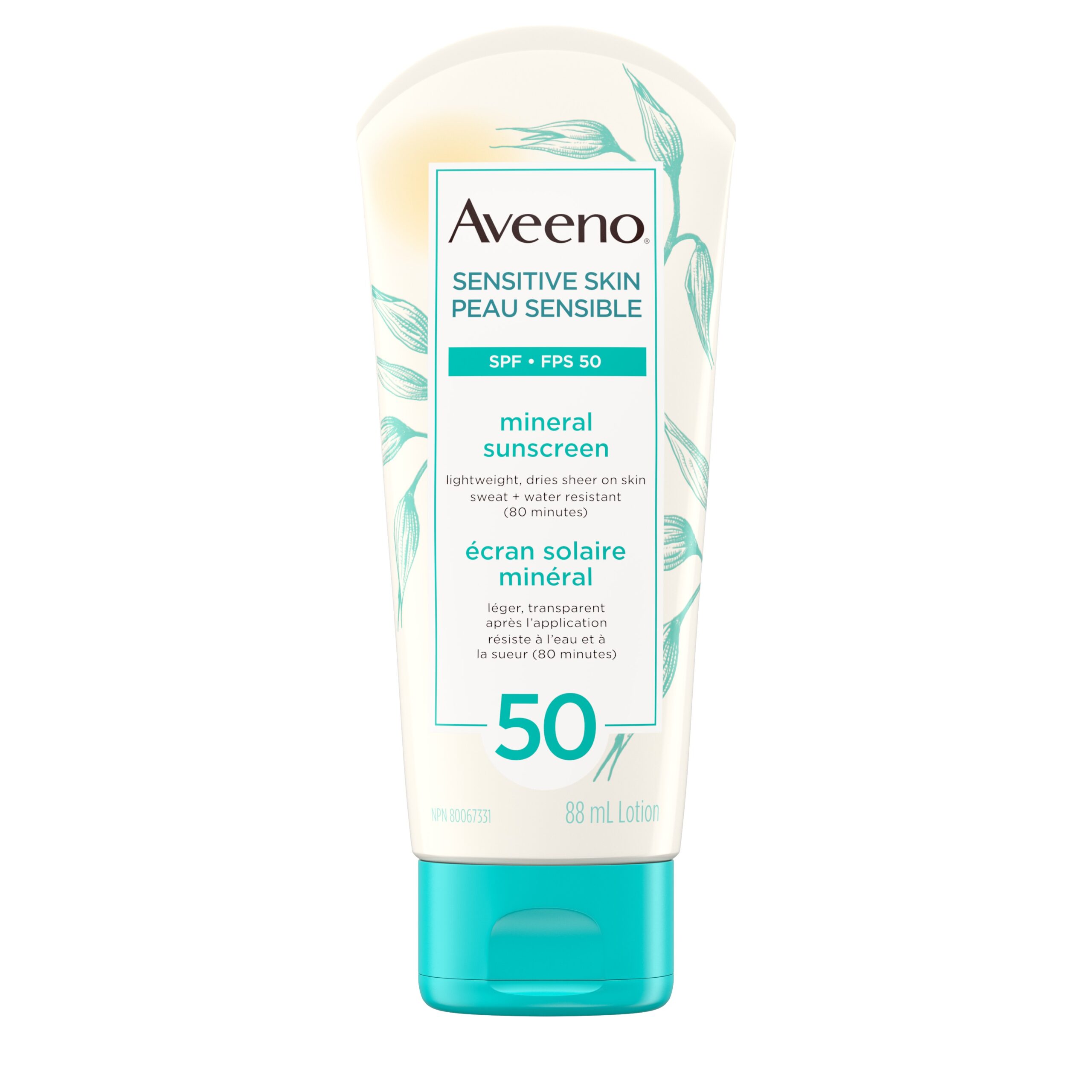 Aveeno Sensitive Skin SPF 50 Mineral Sunscreen - $19.99 CAD